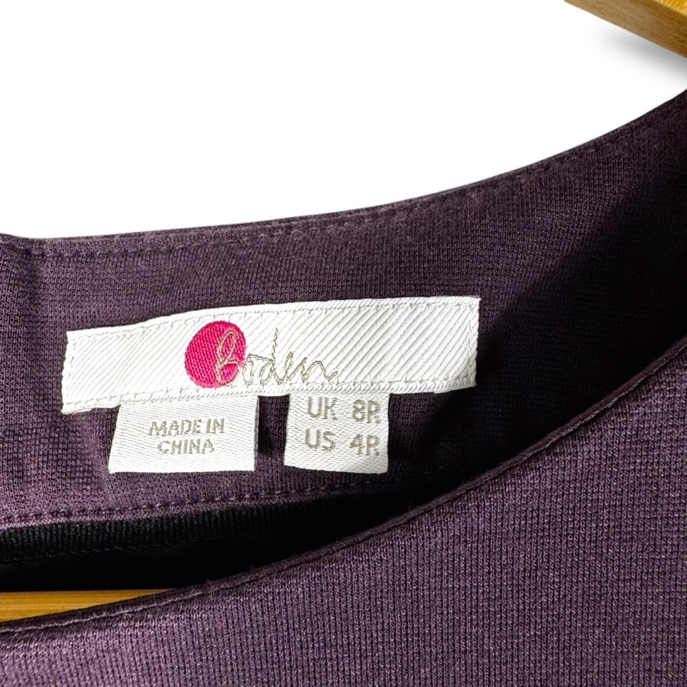 Boden Josephine Boatneck 3/4 Sleeve Ponte Top, Eggplant Purple, Size 4R - Picture 5 of 13